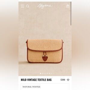NWT Sezane Milo Vintage Textile Raffia Bag